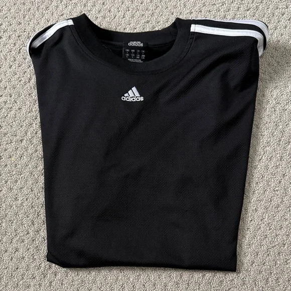 Adidas Men's Black and White Short Sleeve Tee - Picture 3 of 3